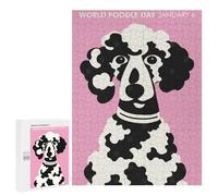 Puzzle pour Adultes500 PCS World Poodle Day Pink Art Casse-tête pour Adolescents - Jeu De Réflexion - Améliore La Mémoire - Aide À Exercer Le Cerveau 500 PCS