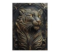 Puzzle pour Adultes52x38cm/1000pcs Golden Tiger Portrait-7 Puzzle pour Adultes, Jeu De Réflexion, Découpe De Précision, Idéal comme Cadeau pour Toute La Famille 52x38cm/1000pcs