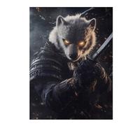 Puzzle pour Adultes52x38cm/1000pcs Polar Bear Warrior Samurai Animal Puzzles pour Adultes - Jeux De Détente - Défi Difficile - Idéal comme Cadeau pour Toute La Famille 52x38cm/1000pcs