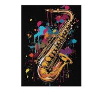 Puzzle pour Adultes52x38cm/1000pcs Saxophone Colorful Puzzles pour Adultes - Jouets Anti-Stress - Assemblage De Motifs - Cadeaux De Réduction du Stress 52x38cm/1000pcs