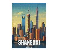 Puzzle pour Adultes52x38cm/1000pcs Shanghai China Puzzles pour Adultes - Jouets Anti-Stress - Assemblage De Motifs - Cadeaux De Réduction du Stress 52x38cm/1000pcs