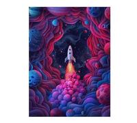 Puzzle pour Adultes52x38cm/1000pcs Space Rocket 3D Puzzles pour Adultes - Jouets Anti-Stress - Assemblage De Motifs - Cadeaux De Réduction du Stress 52x38cm/1000pcs