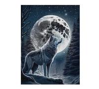 Puzzle pour Adultes52x38cm/1000pcs Wolf Howling at Moon -4 Puzzle pour Adultes, Jeu De Réflexion, Découpe De Précision, Idéal comme Cadeau pour Toute La Famille 52x38cm/1000pcs