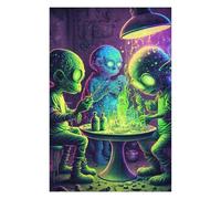 Puzzle pour Adultes75x50cm/1000pcs Aliens Conducting Experiments Puzzle pour Adultes, Jeu De Réflexion, Découpe De Précision, Idéal comme Cadeau pour Toute La Famille 75x50cm/1000pcs