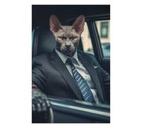 Puzzle pour Adultes75x50cm/1000pcs Sphynx in Suit Puzzles pour Adultes - Jouets Anti-Stress - Assemblage De Motifs - Cadeaux De Réduction du Stress 75x50cm/1000pcs