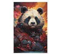 Puzzle pour Adultes75x50cm/1000pcs Steampunk Panda Art Puzzle pour Adultes, Jeu De Réflexion, Découpe De Précision, Idéal comme Cadeau pour Toute La Famille 75x50cm/1000pcs