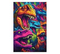 Puzzle pour Adultes75x50cm/1000pcs Vibrant Dinosaur Collage Puzzle pour Adultes, Jeu De Réflexion, Découpe De Précision, Idéal comme Cadeau pour Toute La Famille 75x50cm/1000pcs