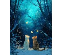 Puzzle pour Adults 3000 Pièces, La Nuit du Chat, Jigsaw Bois de YHPGL4-599 | Impossible Difficile Puzzles, Pièces de Puzzle Irrégulières, Complexe éducatif Défi, Divertissement Familial Stimulant