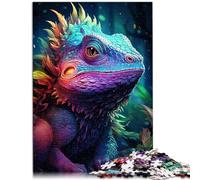 Puzzle pour caméléon Fantastique psychédélique coloré 1000 pièces Puzzles pour Adultes Puzzle Puzzles en Bois comme Cadeaux pour Toute la Famille et Les (50x75 cm)