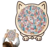 Puzzle pour Chat - 135 Pièces Puzzle en Bois De en Forme De Chat - Puzzles en Bois avec Une Décoration Animale Convient Enfant Et Adultes Peut Servir De Bureau, D'étagère Ou D'objet De Décoration
