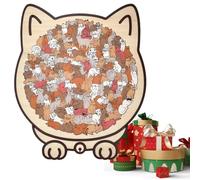 Puzzle pour Chat - 135 Pièces Puzzle en Bois De en Forme De Chat - Puzzles en Bois avec Une Décoration Animale Convient Enfant Et Adultes Peut Servir De Bureau, D'étagère Ou D'objet De Décoration