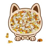 Puzzle Pour Chien En Bois - Jouet Couleur Morandi, Ensemble De 115 Pièces | Ensemble De Jeu D'activités Éducatives De Développement Du Cerveau, Conception De Motifs D'animaux Fabriqués À La Main, Cons