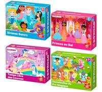 Puzzle pour Enfants 3 à 5 Ans - Educatif Cadeau 5 à 6 Ans | 4x30 Pièces Puzzle - Jouets Coloré avec Sirènes, Princesses, Licornes et Filles des Prés - Educatif Cadeau