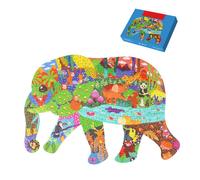 Puzzle Pour Enfants De 8 À 10 Ans, Forme Unique, Éléphant, Forêt, Cadeaux Colorés Pour La Décoration Murale De La Maison, 200 Pièces