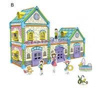 Puzzle pour enfants, modèle de maison, jouet d'auto-assemblage, peinture éducative, coloriage 3D, ensemble de Puzzle, cadeau créatif, bricolage