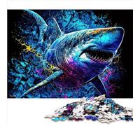 Puzzle pour Enfants Requin coloré Puzzle de 1000 pièces Puzzles en Carton pour Adultes et Enfants à partir de 12 Ans Cadeaux d'anniversaire et de Noël Uniques 1000 pièces (26x38 cm)