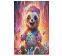 Puzzle pour Enffourmis 1000pcs, Cute Sloth Puzzle, Puzzles en Bois- Kit Bricolage Relax Puzzles Jeux pour Adolescents Et Adultes Cadeaux （78×53cm）