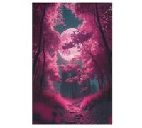 Puzzle pour Enffourmis 1000pcs, Sakura Moon Circular Puzzle, Puzzles en Bois- Kit Bricolage Relax Puzzles Jeux pour Adolescents Et Adultes Cadeaux (78×53cm)