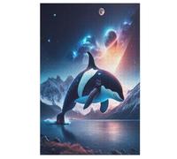 Puzzle pour Enffourmis 1000pcs, Whale Puzzle, Puzzles en Bois- Kit Bricolage Relax Puzzles Jeux pour Adolescents Et Adultes Cadeaux （78×53cm）