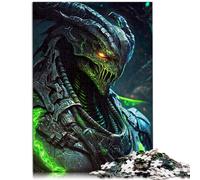 Puzzle pour Green Alien Warrior pour Adultes Puzzle 1000 pièces Jeux éducatifs Puzzle en Bois Puzzle éducatif Jeu Familial pour et (50x75cm)