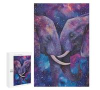 Puzzle Pour Les Adolescents 1000 PCS Deux Éléphants En Amour Puzzle Pour Adultes Jeux Relaxants Assemblage De Modèles Interaction Parent-enfant 1000 PCS