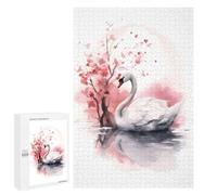 Puzzle Pour Les Adolescents 1000 PCS Swan Watercolor Puzzle Pour Adultes Jouet Décoration Murale Coupe Précision Jeu Stimulant Cadeaux 1000 PCS