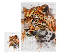 Puzzle Pour Les Adolescents 300 PCS Puzzle Leopard Watercolor Puzzle Pour Adultes Jouets Anti-stress Défi Dur Cadeaux Uniques Pour Anniversaire 300 PCS