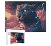 Puzzle Pour Les Adolescents 500 PCS Thundering Leopard Wild Power Unleashed Puzzle Pour Adultes Jouet Décoration Murale Coupe Précision Jeu Stimulant Cadeaux 500 PCS