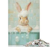 Puzzle pour l'heure du Bain du Lapin, défi Difficile, Puzzle en Carton 100% recyclé pour Enfants de 12 Ans et Plus, Cadeaux d'halloween, 1 000 pièces (26 x 38 cm)