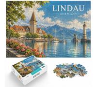 Puzzle pour Passionnés Lindau Germany 1000pcs (70x50cm) | Pour une pause calme pendant l'Avent : ce puzzle 1000 pièces adulte offre une activité classique pour Noël.