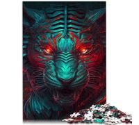 Puzzle pour Tigre Monstre Bleu pour Adultes, Puzzle en Bois de 1000 pièces, Amusant à la Maison, activités, Cadeau d'anniversaire, Cadeaux de Voyage, (50 x 75 cm)