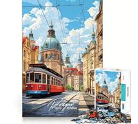 Puzzle Prague, République tchèque, 1000 pièces, pour Adolescents, améliore la mémoire, Calme et Amusant, Bords précis, Cadeau Artistique 38x26cm