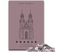 Puzzle Prague République Tchèque 1000 pièces pour Adolescents, Cadeau d'anniversaire pour Tuer Le Temps, Cadeaux, décoration Murale pour 14 Ans et Plus (1000 pièces, 50x75cm)