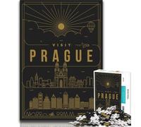 Puzzle Prague République Tchèque 1000 pièces pour Adultes, Jeu Stimulant et Jeu Familial idéal comme Cadeau pour Toute la Famille 38x26cm