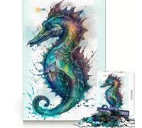 Puzzle précieux Hippocampe 1000 pièces pour Adultes, Jouet Intelligent, Passe-Temps à la Maison, Bords Lisses, Objet de Collection (38x26cm)