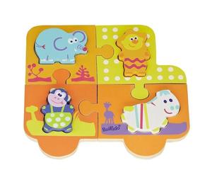 Puzzle premier âge 4 pièces en Bois double Jungle Boikido - Jouet en