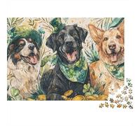 Puzzle Premium 1000 Pièces Chiens, Carton Épais pour Adultes, A Joyful Illustration of Happy Chiens Together Détente Et Loisirs D’intérieur, Meilleur Cadeau, 70x50cm/1000pcs