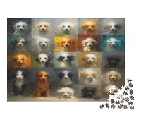 Puzzle Premium 1000 Pièces Chiens pour Adultes, an Artistic Portrait Series of Chiens with Expressive Faces Jeu De Logique Et Réflexion, Activité À Domicile, Idée Cadeau, 52x38cm/1000pcs