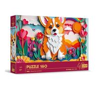 Trefl Puzzle Effet 3D Chien coloré – 160 éléments – 40e Anniversaire – Dès 6 ans