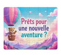 Puzzle Prêts pour Une Nouvelle Aventure ? | 30 Pièces 24 × 19 cm Carton Brillant 2 mm | Message à Reconstituer Annonce Surprise | Cadeau Anniversaire Noël