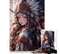 Puzzle Princesse Américaine pour Adolescents 1000 Pièces Stimule Le Cerveau Temps Libre Heureux Assemblage Ferme Cadeau Saisonnier (50x75cm)