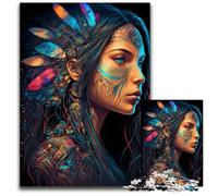 Puzzle Princesse Amérindienne 1000 pièces pour Adultes, idéal pour la décoration intérieure, Les Anniversaires, Les fêtes et Les Cadeaux 26x38cm/10,23x14,96 Pouces