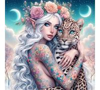 Puzzle Princesse Blanche Animal de 500 Pièces pour Adultes, Puzzles 500 pièces Adultes, Jigsaw Puzzle d'art pour Défi, Puzzles Coloré à Faire soi-même pour la Décoration de la Maison