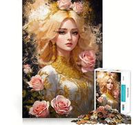 Puzzle Princesse des Roses pour Adultes, 1000 pièces, défi cérébral, Jeu pour apaiser l'esprit, Collection d'œuvres d'art aux Contours Nets 50x75cm