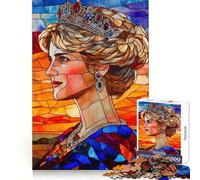 Puzzle Princesse Diana en vitrail pour Adultes, 1000 pièces, Jouet Smart Reason, Lien Familial, Bords Lisses, présentation Artistique 50x75cm