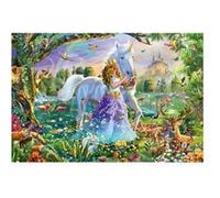 Puzzle Princesse fee, Licorne et Chateau 150 Pieces, Enfant - Monde Fantastique, Animaux - Fille 7 Ans - Set Jeu Puzzle et Carte