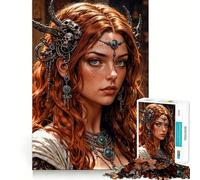 Puzzle Princesse Guerrière pour Adolescents,1000 pièces,Jeu Stimulant l'esprit,Taille Uniforme,pièces précises,activité Amusante en Famille Le Soir (38x52cm)