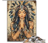 Puzzle Princesse Indienne 1000 pièces, Jouets éducatifs et éducatifs pour la Famille, avec Affiche et fiche de Questions-réponses (50x75cm)