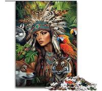 Puzzle Princesse Indienne 1000 pièces pour Adolescents, Cadeaux pour 14 Ans et Plus, décoration d'intérieur, Jeux de Famille, Cadeaux de Noël et d'anniversaire 26x38cm