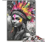 Puzzle Princesse Indienne Graffiti 2000 pièces pour Adultes et Adolescents, à partir de 14 Ans, idée Cadeau pour améliorer la mémoire (70x100cm)